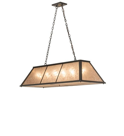 Tri-Panel 6 Light 17" Wide Linear Pendant