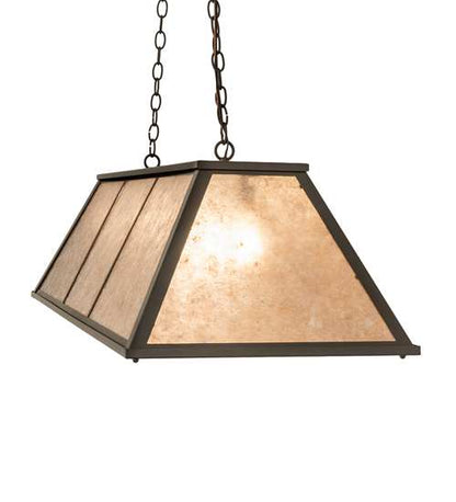 Tri-Panel 6 Light 17" Wide Linear Pendant