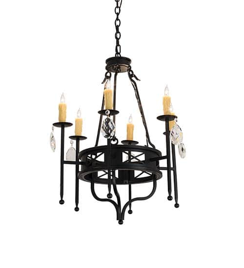 Gina 6 Light 24" Wide Crystal Candle Style Chandelier