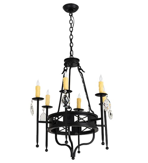 Gina 6 Light 24" Wide Crystal Candle Style Chandelier