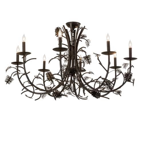 Pinecone 8 Light 42" Wide Semi-flush Ceiling Fixture