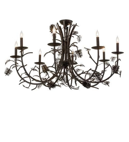 Pinecone 8 Light 42" Wide Semi-flush Ceiling Fixture