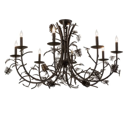 Pinecone 8 Light 42" Wide Semi-flush Ceiling Fixture