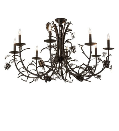 Pinecone 8 Light 42" Wide Semi-flush Ceiling Fixture