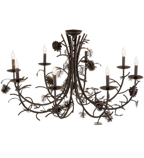 Pinecone 8 Light 42" Wide Semi-flush Ceiling Fixture