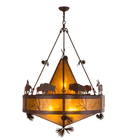 High Plains Rider and The Herd 5 Light 36" Wide Pendant