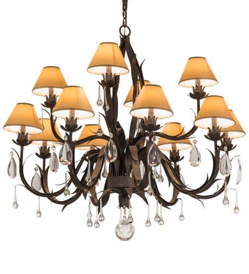 Slenderleaf 12 Light 42" Wide Crystal Chandelier