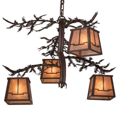 Pine Branch Valley View 4 Light 28" Wide Chandelier