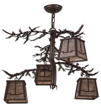 Pine Branch Valley View 4 Light 28" Wide Chandelier