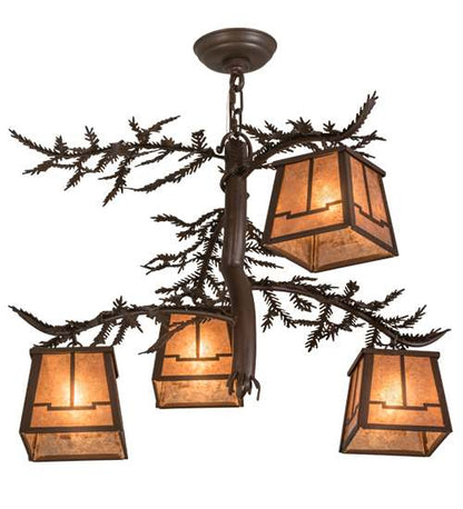 Pine Branch Valley View 4 Light 28" Wide Chandelier