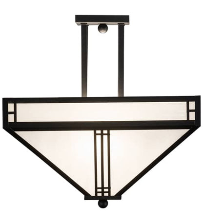 Prairie Loft 4 Light 26" Wide Semi-Flush Ceiling Fixture - Textured Black Finish