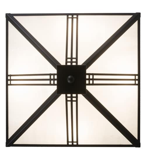 Prairie Loft 4 Light 26" Wide Semi-Flush Ceiling Fixture - Textured Black Finish
