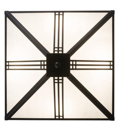 Prairie Loft 4 Light 26" Wide Semi-Flush Ceiling Fixture - Textured Black Finish