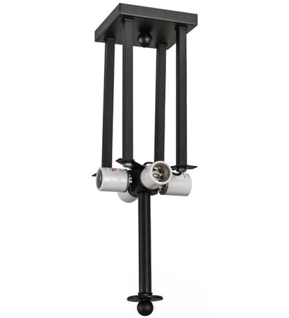 Prairie Loft 4 Light 26" Wide Semi-Flush Ceiling Fixture - Textured Black Finish