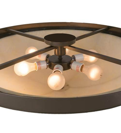 Dominga 6 Light 30" Wide Flush Mount Bowl Ceiling Fixture - Timeless Bronze Finish