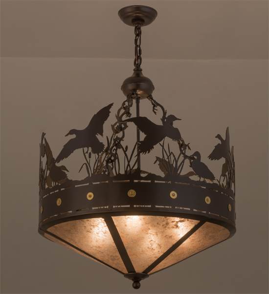 Ducks in Flight 4 Light 24" Wide Pendant