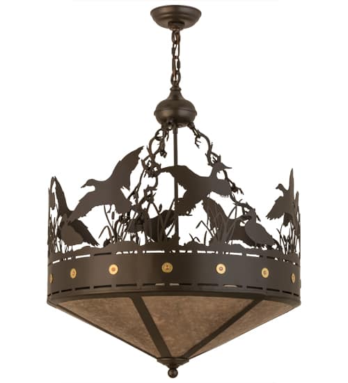 Ducks in Flight 4 Light 24" Wide Pendant
