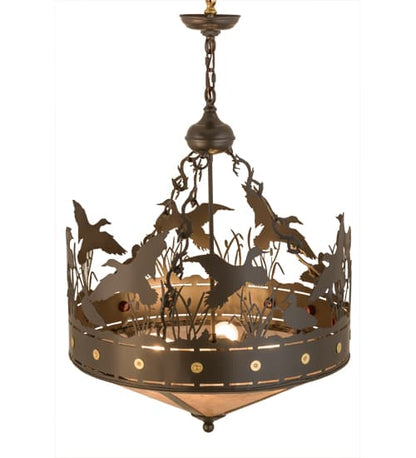 Ducks in Flight 4 Light 24" Wide Pendant