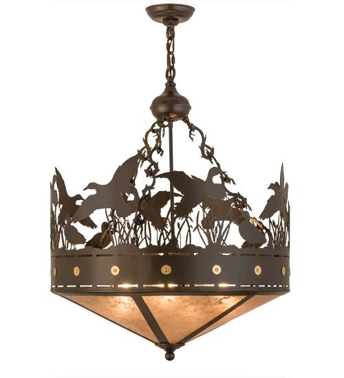 Ducks in Flight 4 Light 24" Wide Pendant