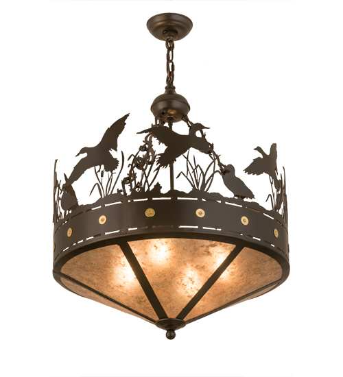 Ducks in Flight 4 Light 24" Wide Pendant