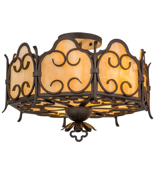 Radha 3 Light 16" Wide Semi-Flush Drum Ceiling Fixture