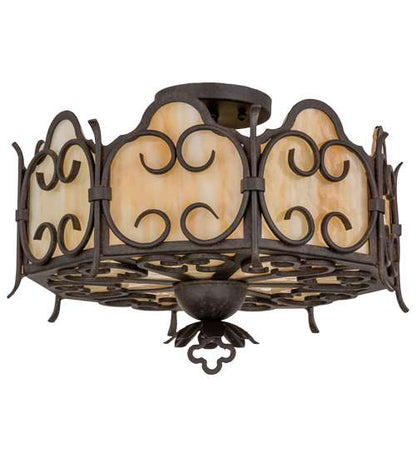 Radha 3 Light 16" Wide Semi-Flush Drum Ceiling Fixture