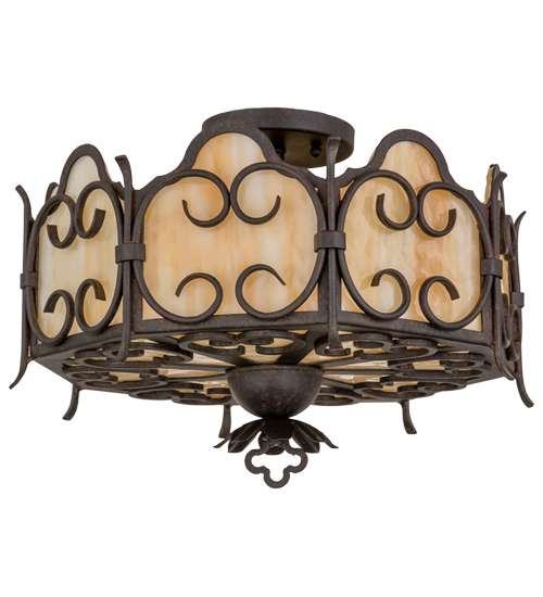 Radha 3 Light 16" Wide Semi-Flush Drum Ceiling Fixture