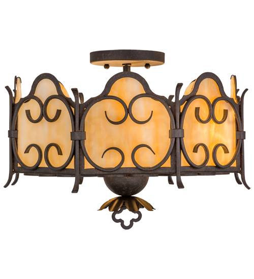 Radha 3 Light 16" Wide Semi-Flush Drum Ceiling Fixture