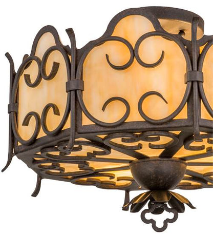Radha 3 Light 16" Wide Semi-Flush Drum Ceiling Fixture