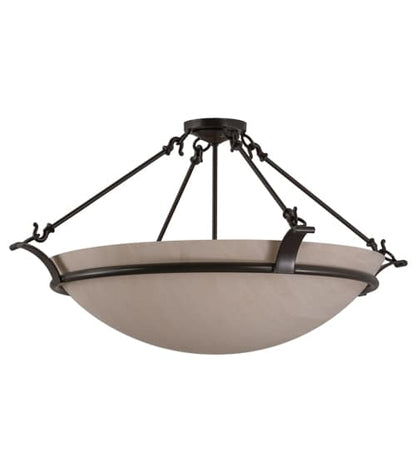 Almeria 4 Light 32" Wide Semi-Flush Bowl Ceiling Fixture with Whitestone Idalight Shade- Timeless Bronze Finish