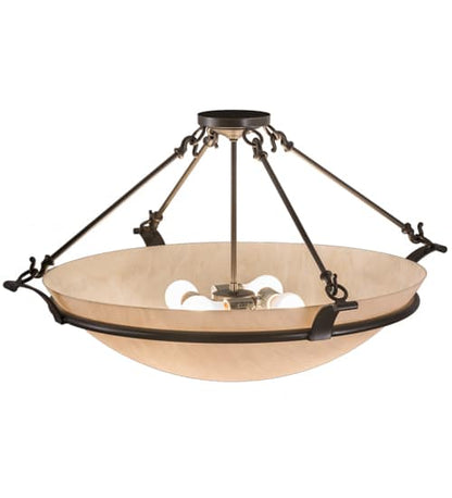 Almeria 4 Light 32" Wide Semi-Flush Bowl Ceiling Fixture with Whitestone Idalight Shade- Timeless Bronze Finish