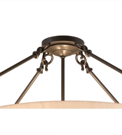 Almeria 4 Light 32" Wide Semi-Flush Bowl Ceiling Fixture with Whitestone Idalight Shade- Timeless Bronze Finish