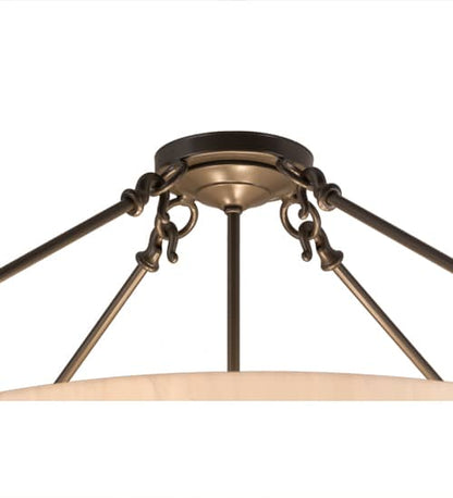 Almeria 4 Light 32" Wide Semi-Flush Bowl Ceiling Fixture with Whitestone Idalight Shade- Timeless Bronze Finish