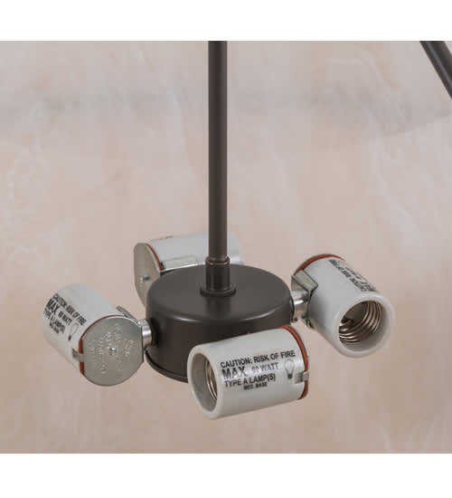 Almeria 4 Light 32" Wide Semi-Flush Bowl Ceiling Fixture with Whitestone Idalight Shade- Timeless Bronze Finish
