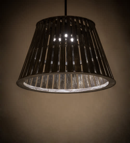 Peach Basket 3 Light 31" Wide Wood Pendant