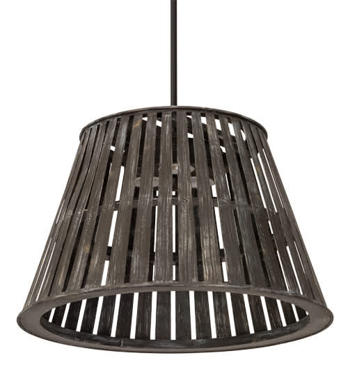 Peach Basket 3 Light 31" Wide Wood Pendant