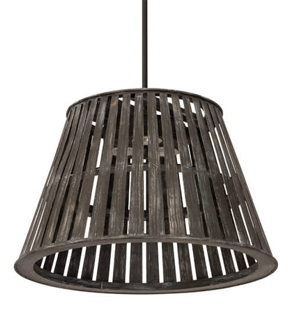 Peach Basket 3 Light 31" Wide Wood Pendant