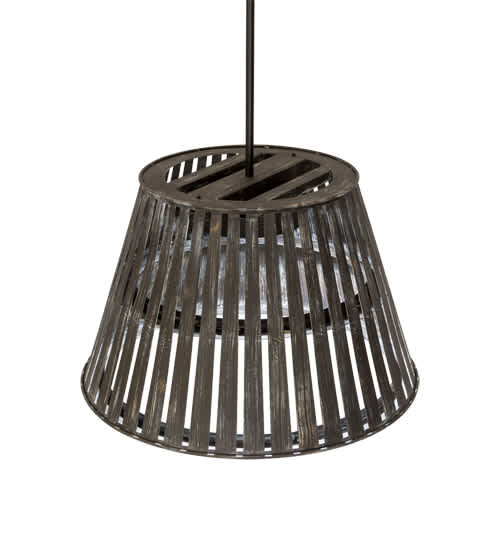 Peach Basket 3 Light 31" Wide Wood Pendant