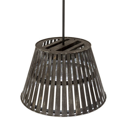 Peach Basket 3 Light 31" Wide Wood Pendant