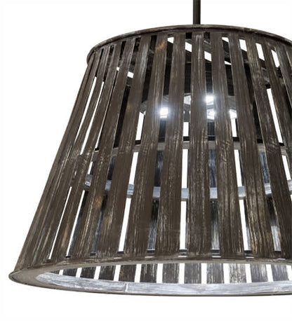 Peach Basket 3 Light 31" Wide Wood Pendant
