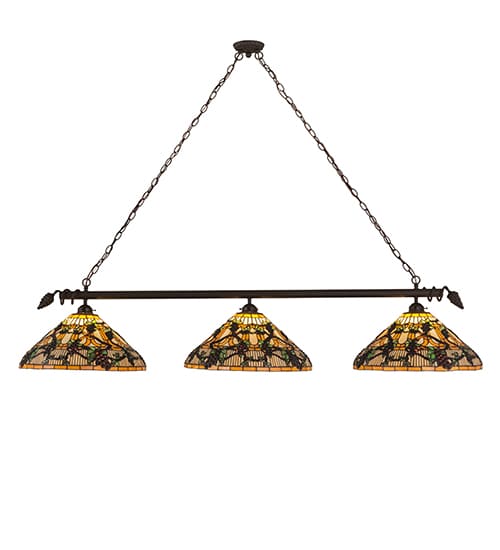 Jeweled Grape 3 Light 20" Wide Linear Pendant
