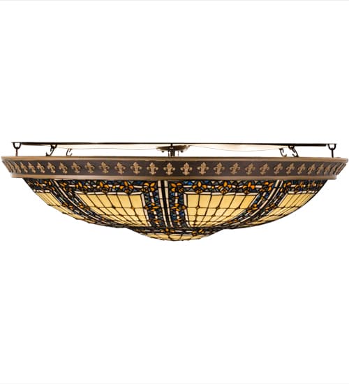 Fleur-de-lis 8 Light 44" Wide Semi-Flush Bowl Ceiling Fixture