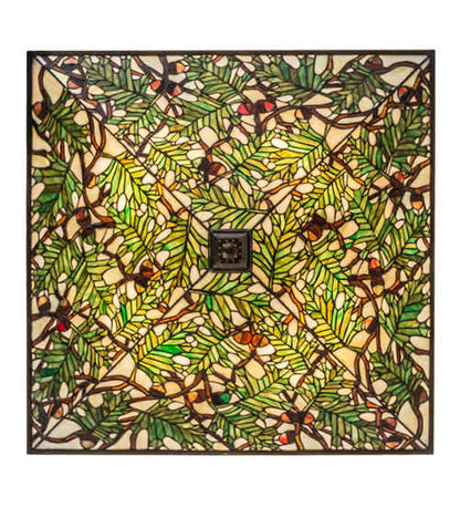 Acorn and Oak Leaf 4 Light 38" Wide Semi-Flush Ceiling Fixture