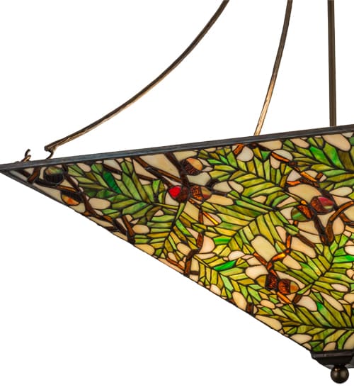 Acorn and Oak Leaf 4 Light 38" Wide Semi-Flush Ceiling Fixture