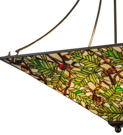 Acorn and Oak Leaf 4 Light 38" Wide Semi-Flush Ceiling Fixture