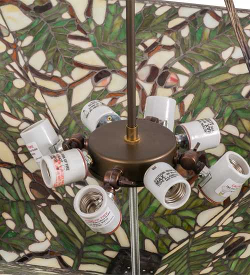 Acorn and Oak Leaf 4 Light 38" Wide Semi-Flush Ceiling Fixture