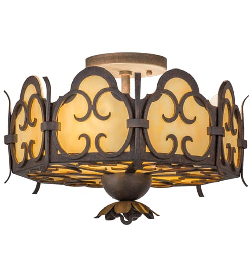 Radha 2 Light 15" Wide Semi-Flush Drum Ceiling Fixture