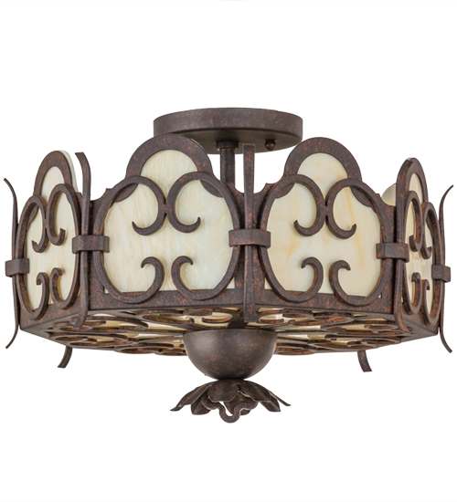 Radha 2 Light 15" Wide Semi-Flush Drum Ceiling Fixture