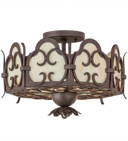 Radha 2 Light 15" Wide Semi-Flush Drum Ceiling Fixture