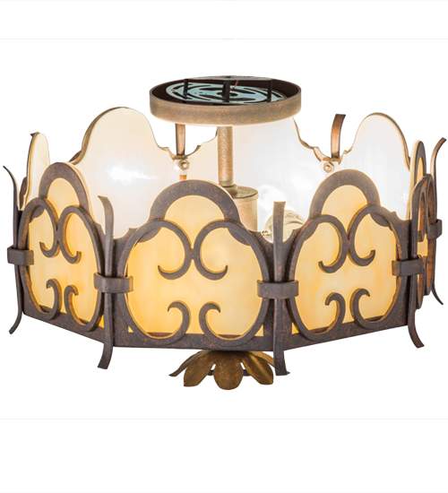Radha 2 Light 15" Wide Semi-Flush Drum Ceiling Fixture